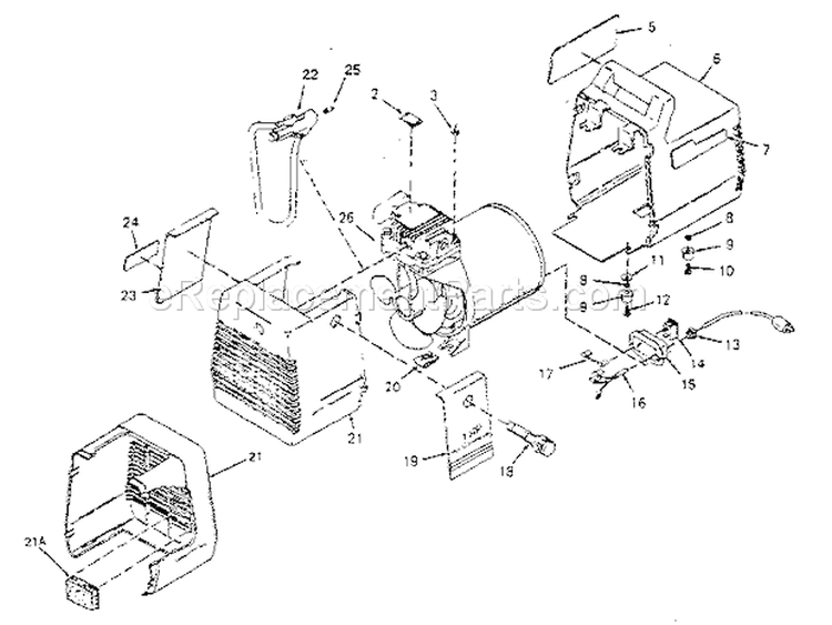 Unit Parts Diagram and Parts List for 919150280  Craftsman Compressor