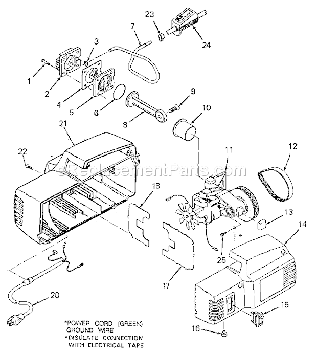 Air Compressor Diagram Diagram and Parts List for 919150310  Craftsman Compressor