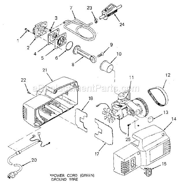 Air Compressor Diagram and Parts List for 919150330  Craftsman Compressor