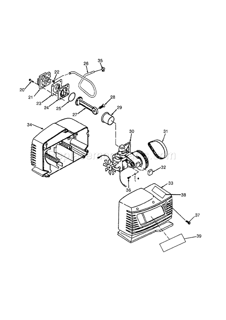 Compressor Pump Diagram Diagram and Parts List for 919152041  Craftsman Compressor