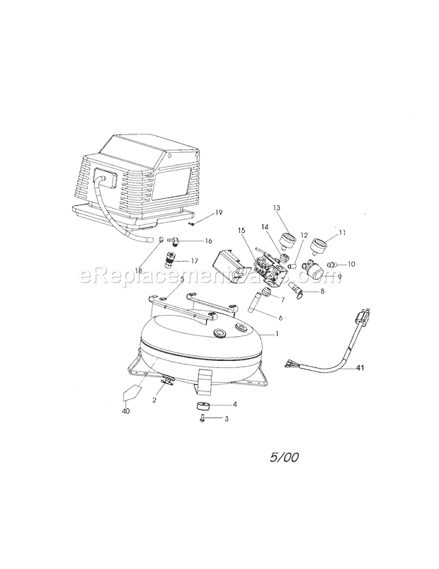 Air Compressor Diagram Diagram and Parts List for 919152042  Craftsman Compressor