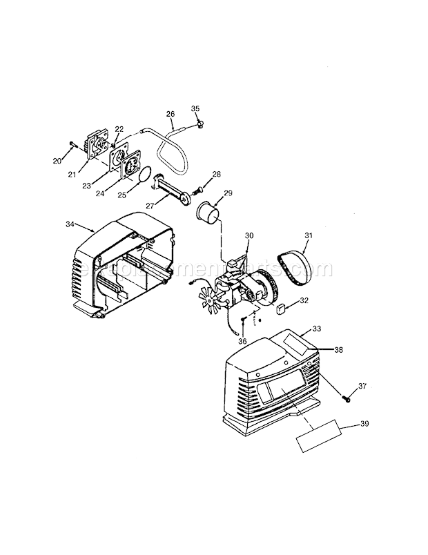 Compressor Pump Diagram Diagram and Parts List for 919152042  Craftsman Compressor