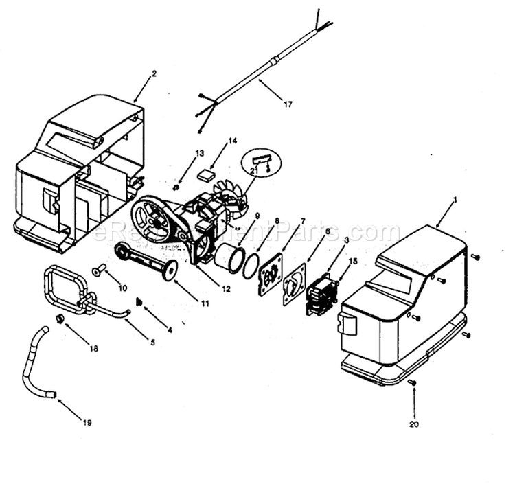 Motor Assy Diagram and Parts List for 919152142  Craftsman Compressor