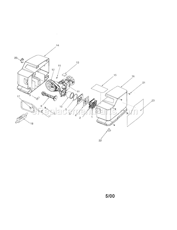 Air Compressor Diagram and Parts List for 919152340  Craftsman Compressor