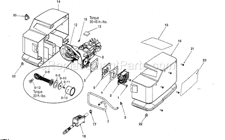 Cabinet Parts Diagram and Parts List for 919152350  Craftsman Compressor