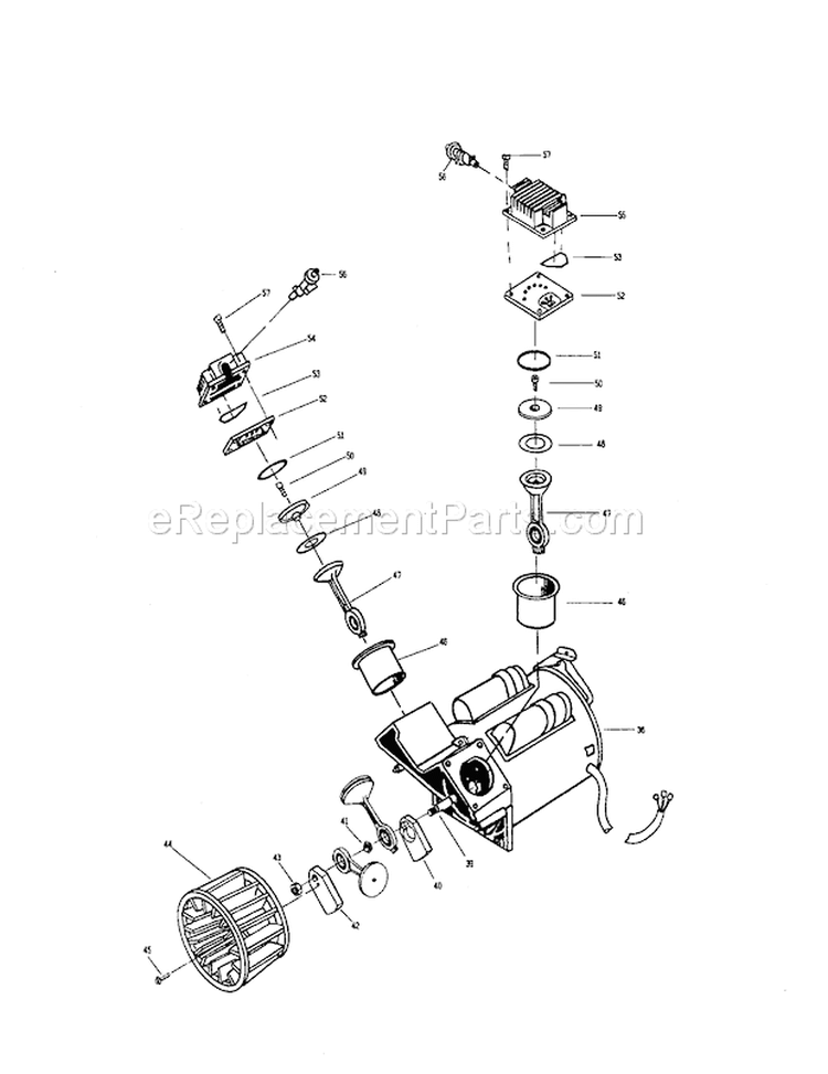 Compressor Pump Diagram Diagram and Parts List for 919152813  Craftsman Compressor