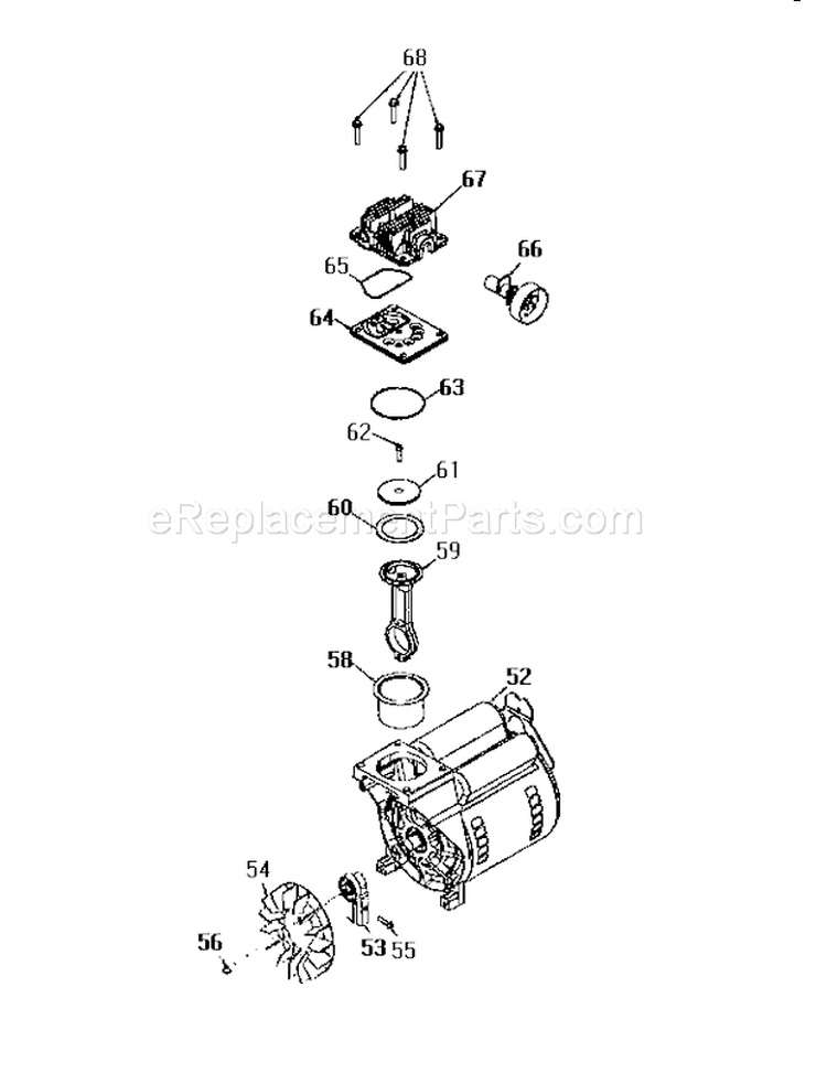 Compressor Pump Diagram Diagram and Parts List for 919152830  Craftsman Compressor