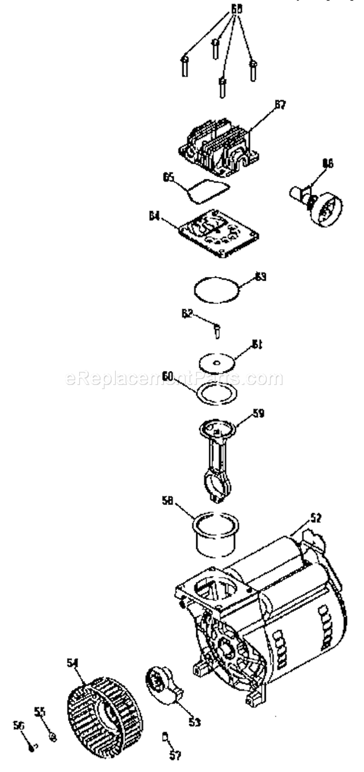 Compressor Pump Diagram Diagram and Parts List for 919152911  Craftsman Compressor