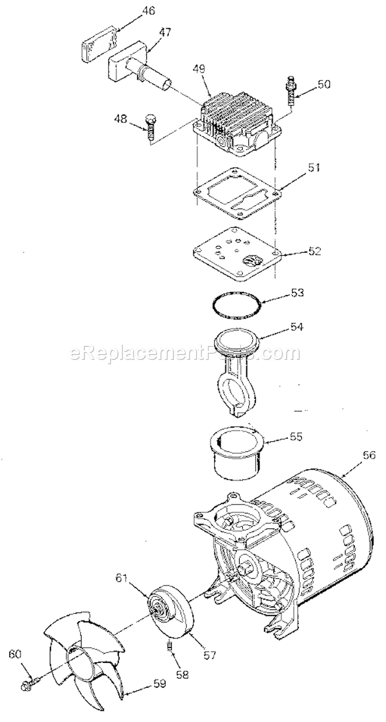 Compressor Pump Diagram and Parts List for 919153011  Craftsman Compressor
