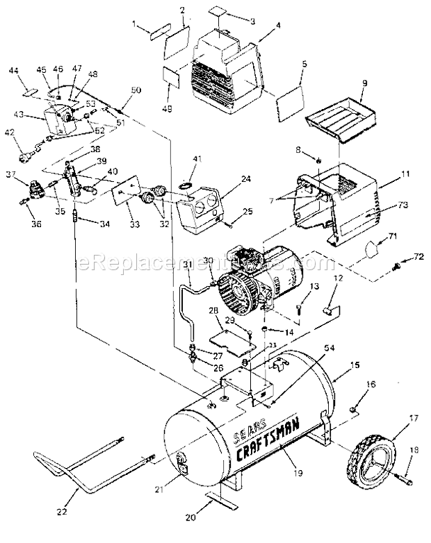 Air Compressor Diagram Diagram and Parts List for 919153131  Craftsman Compressor