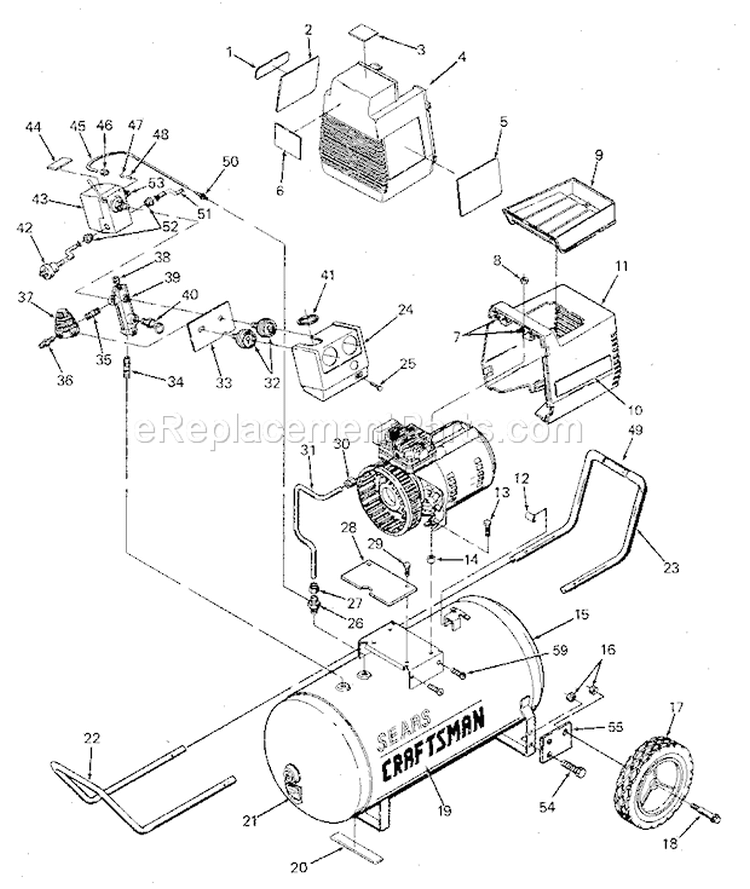 Page A Diagram and Parts List for 919153230  Craftsman Compressor
