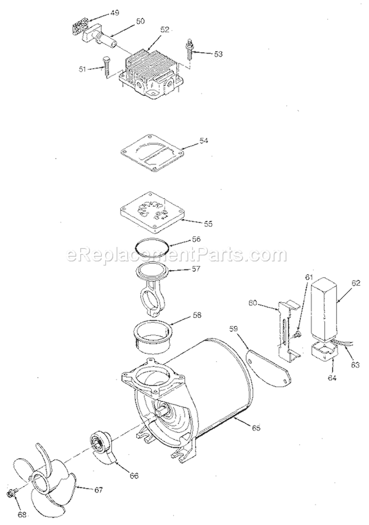 Compressor Pump Diagram Diagram and Parts List for 919153310  Craftsman Compressor