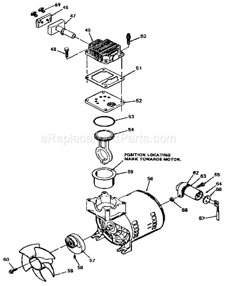 Page B Diagram and Parts List for 919153420  Craftsman Compressor