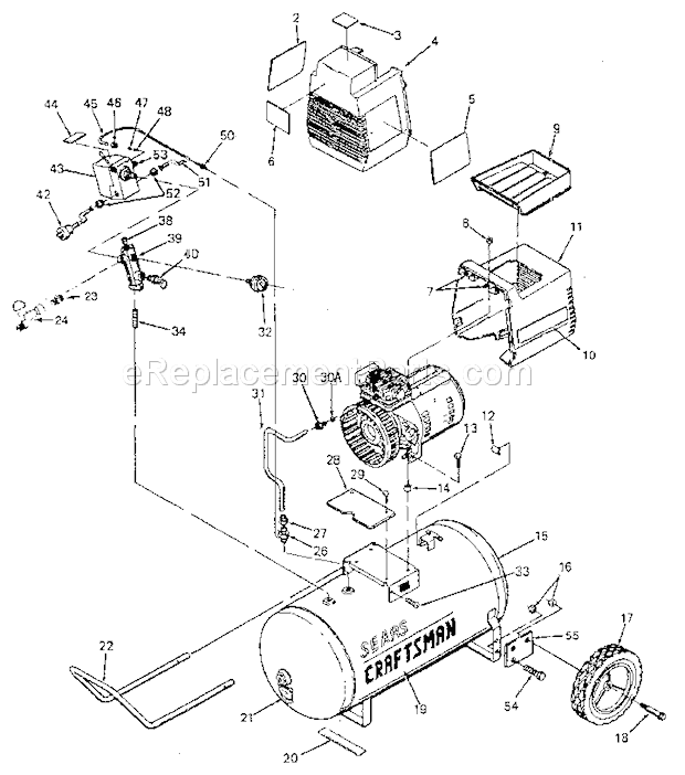 Page A Diagram and Parts List for 919153430  Craftsman Compressor