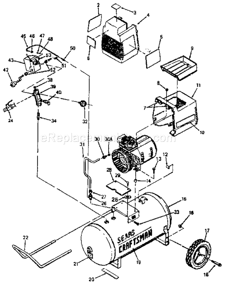 Page A Diagram and Parts List for 919153532  Craftsman Compressor