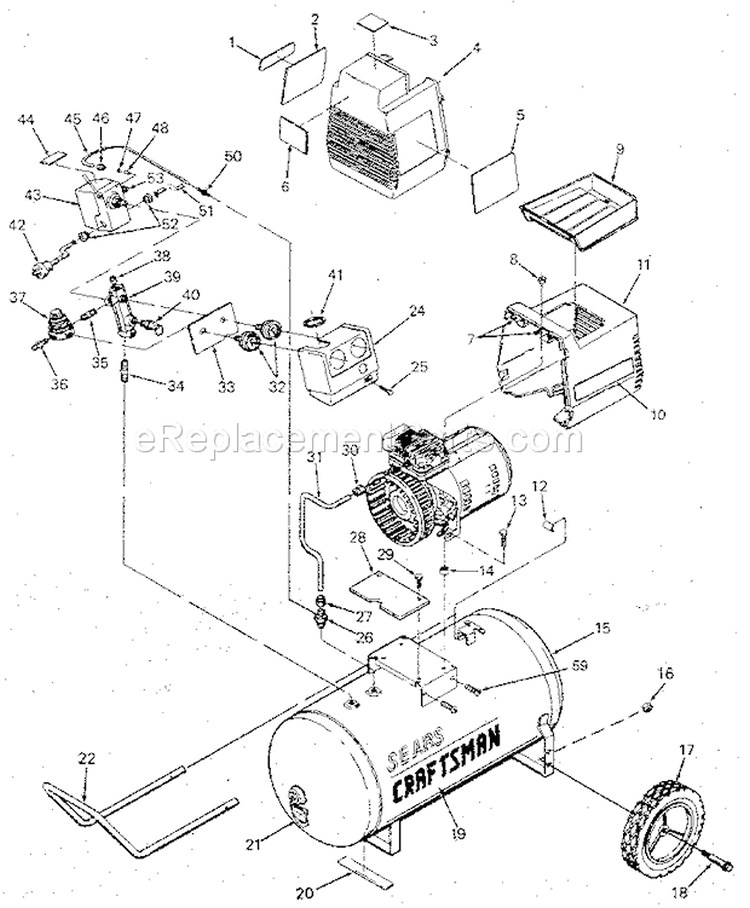 Page A Diagram and Parts List for 919154330  Craftsman Compressor
