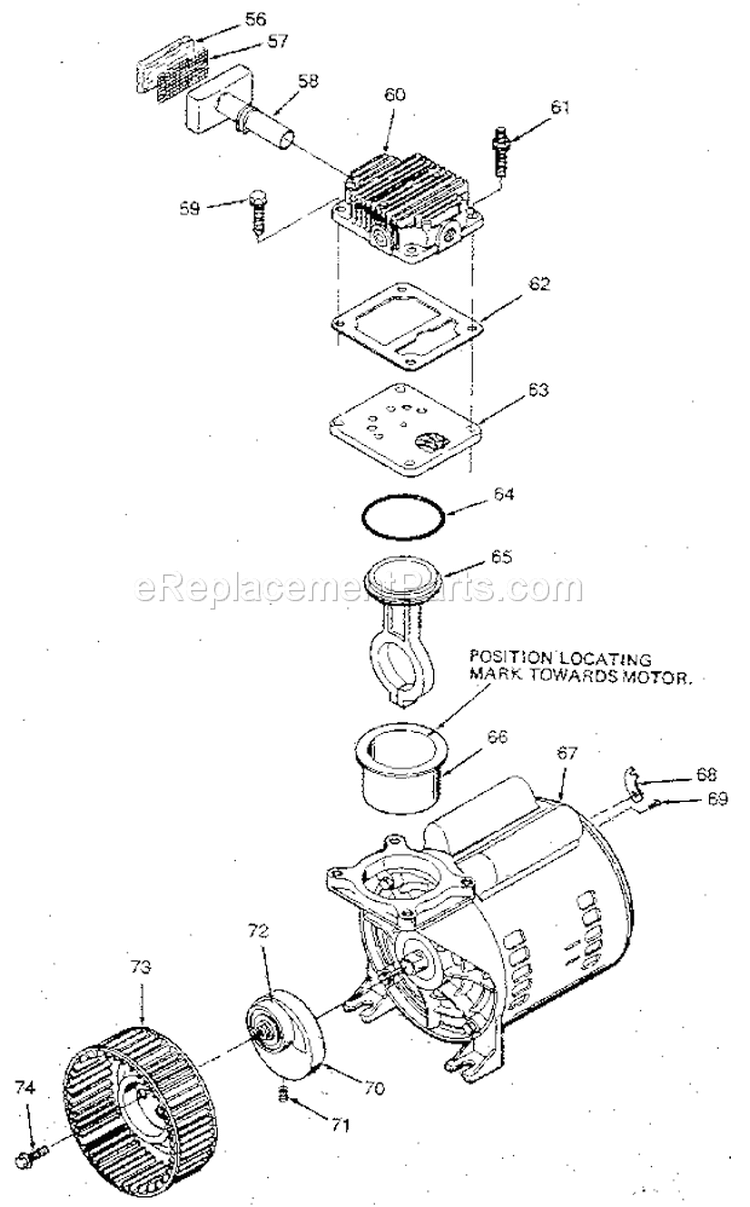 Page B Diagram and Parts List for 919154330  Craftsman Compressor