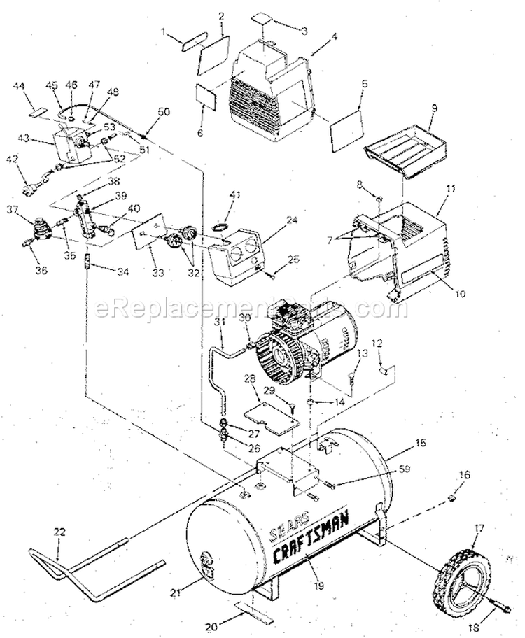 Page A Diagram and Parts List for 919154430  Craftsman Compressor