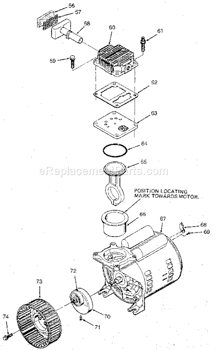 Page B Diagram and Parts List for 919154430  Craftsman Compressor