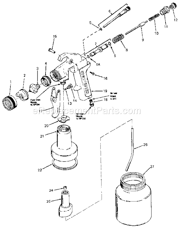 Page A Diagram and Parts List for 919155131  Craftsman Paint Sprayer