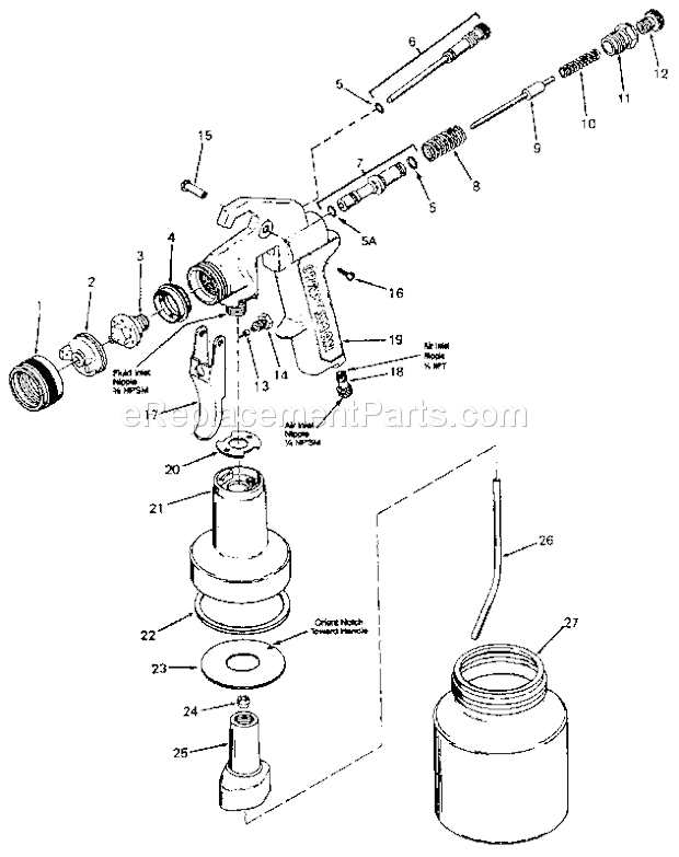 Page A Diagram and Parts List for 919155141  Craftsman Paint Sprayer