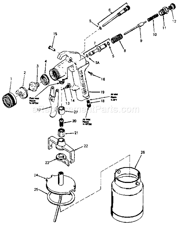 Page A Diagram and Parts List for 919155151  Craftsman Paint Sprayer