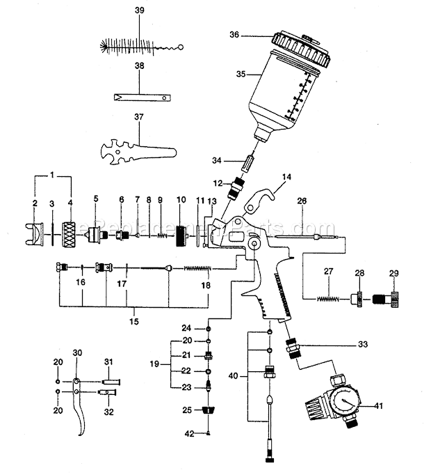 Page A Diagram and Parts List for 919155310  Craftsman Paint Sprayer