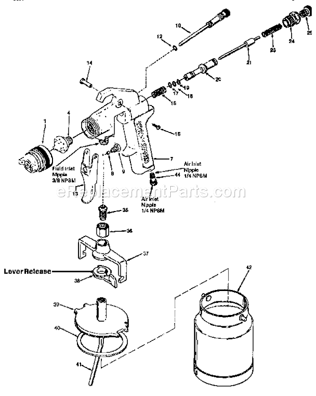 Page A Diagram and Parts List for 919155350  Craftsman Paint Sprayer