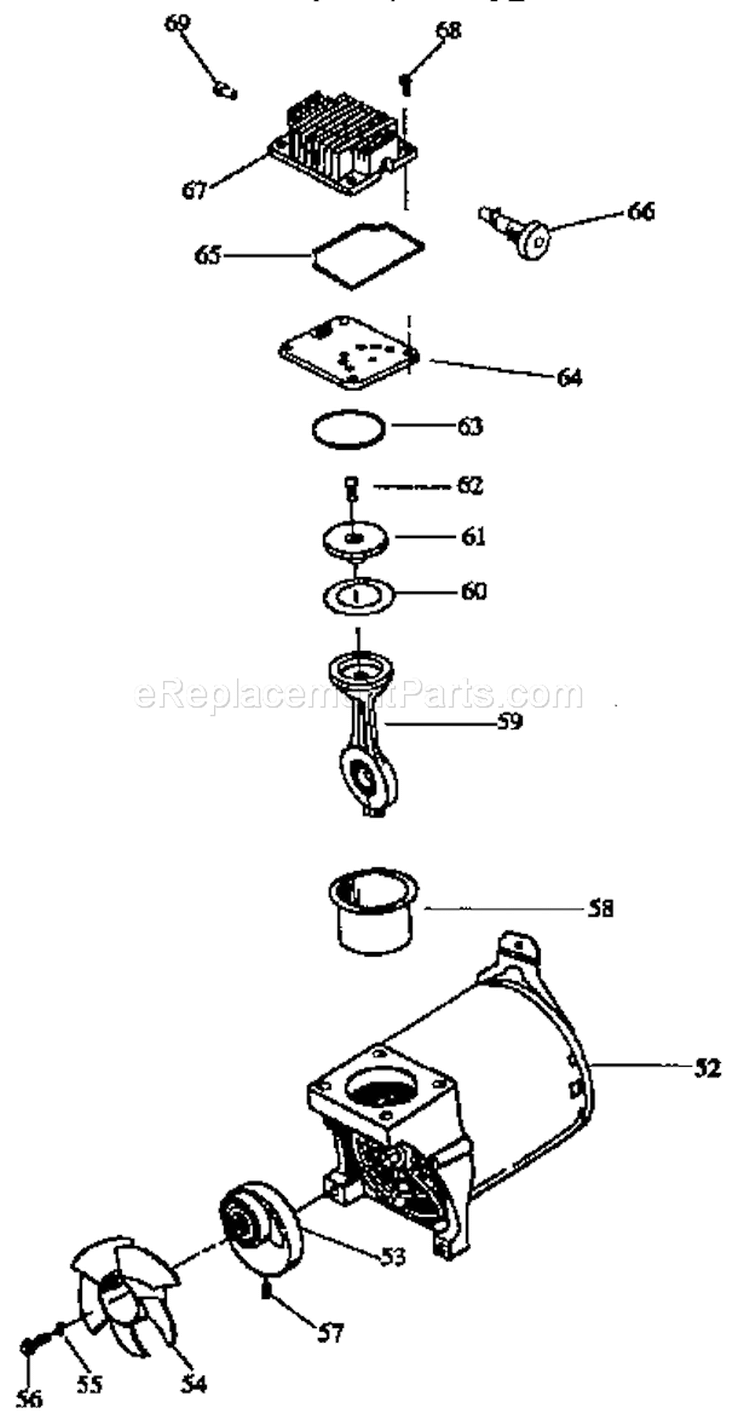 Compressor Pump Diagram Diagram and Parts List for 919155612  Craftsman Compressor