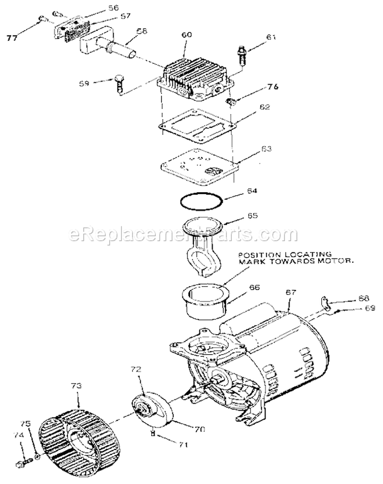 Page B Diagram and Parts List for 919155730  Craftsman Compressor