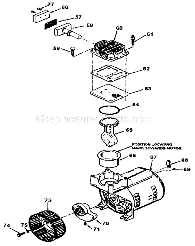 Page B Diagram and Parts List for 919155732  Craftsman Compressor