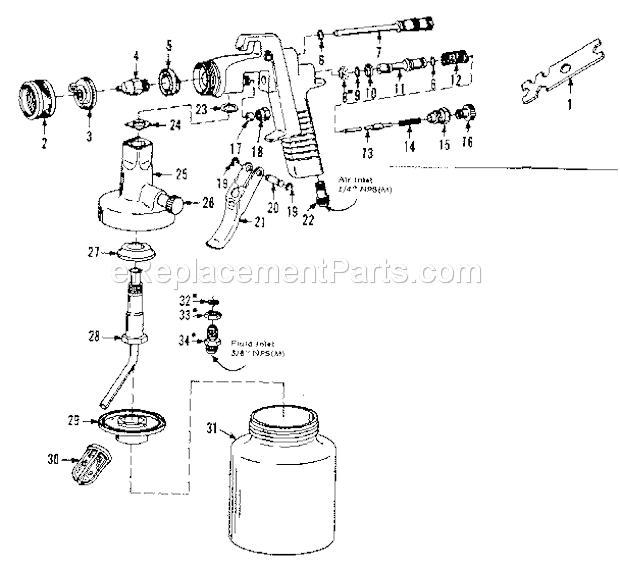 Page A Diagram and Parts List for 919156240  Craftsman Paint Sprayer