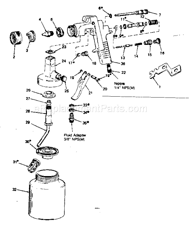 Page A Diagram and Parts List for 919156241  Craftsman Paint Sprayer