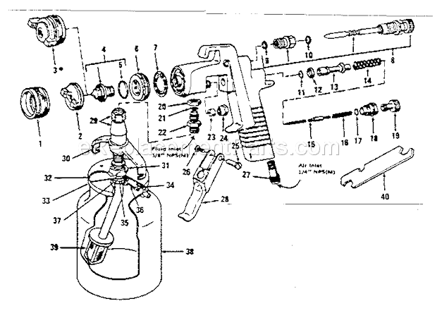 Page A Diagram and Parts List for 919156340  Craftsman Paint Sprayer