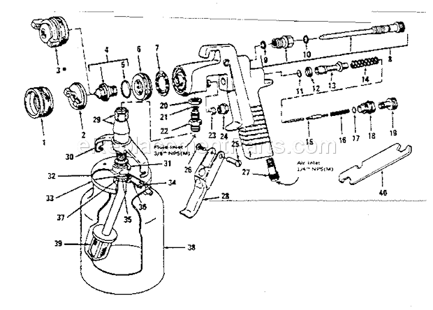 Page A Diagram and Parts List for 91915634  Craftsman Paint Sprayer