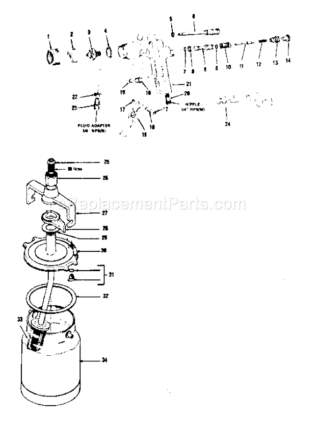Page A Diagram and Parts List for 919156360  Craftsman Paint Sprayer