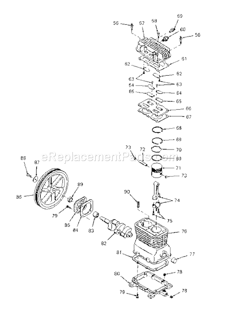 Page B Diagram and Parts List for 919156640  Craftsman Compressor