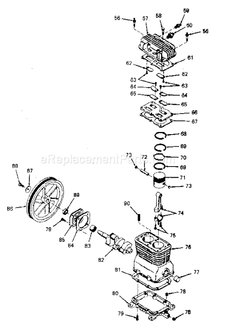 Page B Diagram and Parts List for 919156641  Craftsman Compressor