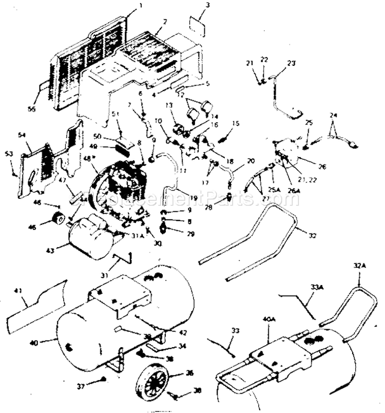 Page A Diagram and Parts List for 919156650  Craftsman Compressor