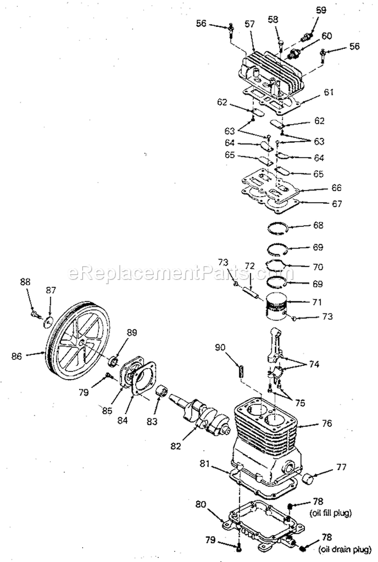 Page B Diagram and Parts List for 919156651  Craftsman Compressor