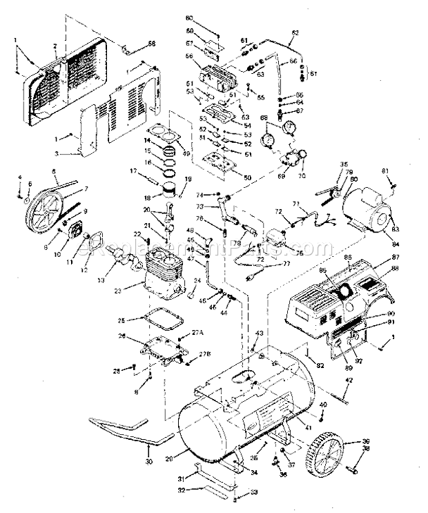 Page A Diagram and Parts List for 919156680  Craftsman Compressor