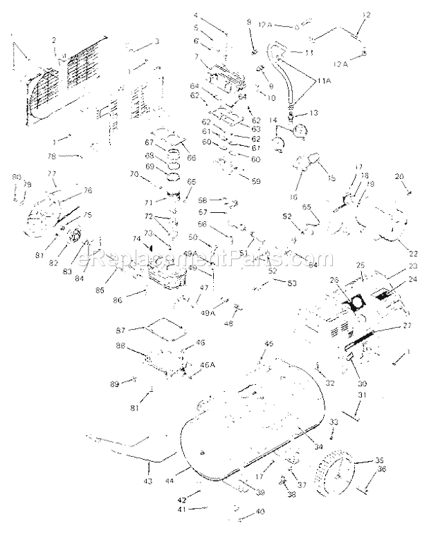 Page A Diagram and Parts List for 919156881  Craftsman Compressor