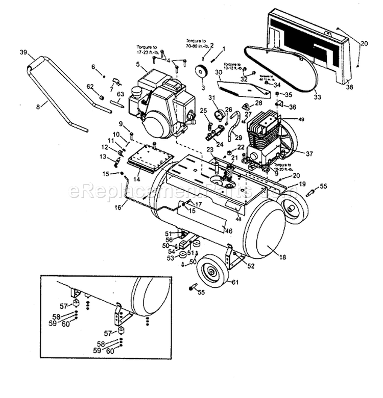 Page B Diagram and Parts List for 919157260  Craftsman Compressor