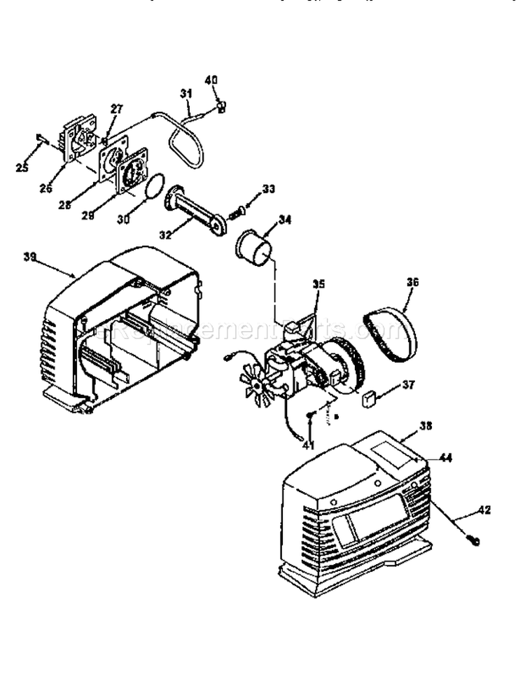 Motor Assembly Diagram and Parts List for 919162080  Craftsman Compressor