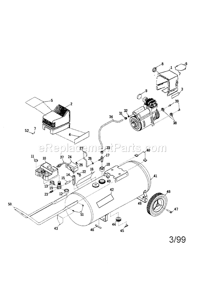 Air Compressor Diagram Diagram and Parts List for 919164200  Craftsman Compressor