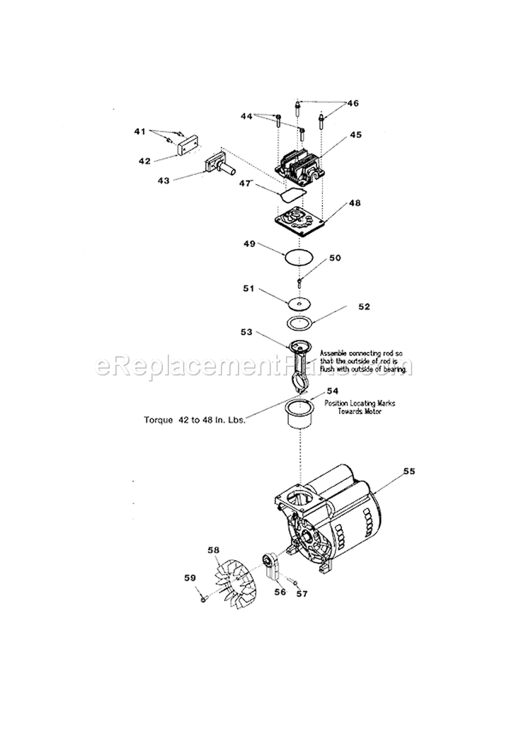 Compressor Pump Diagram Diagram and Parts List for 919164450  Craftsman Compressor