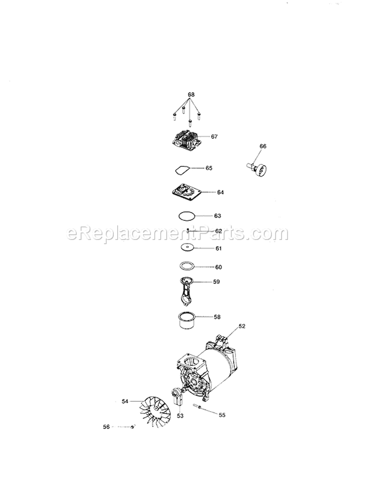 Compressor Pump Diagram Diagram and Parts List for 919165090  Craftsman Compressor