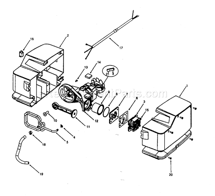 Motor Assy Diagram and Parts List for 919165281  Craftsman Compressor