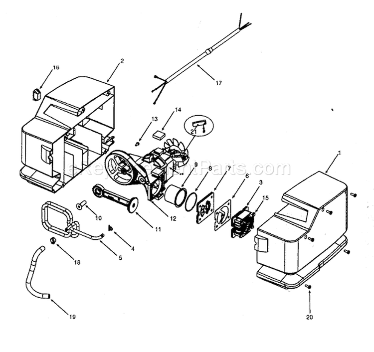 Motor Assy Diagram and Parts List for 919165282  Craftsman Compressor