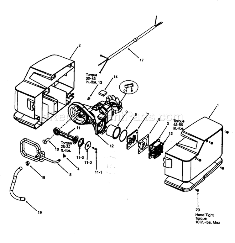 Pump Assy Diagram and Parts List for 919165361  Craftsman Compressor